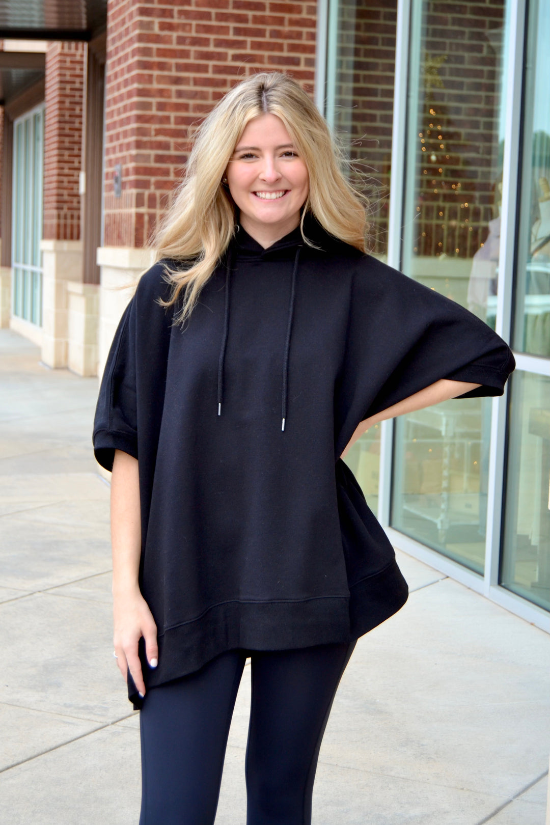 Black oversize poncho hoodie ImageBoutique